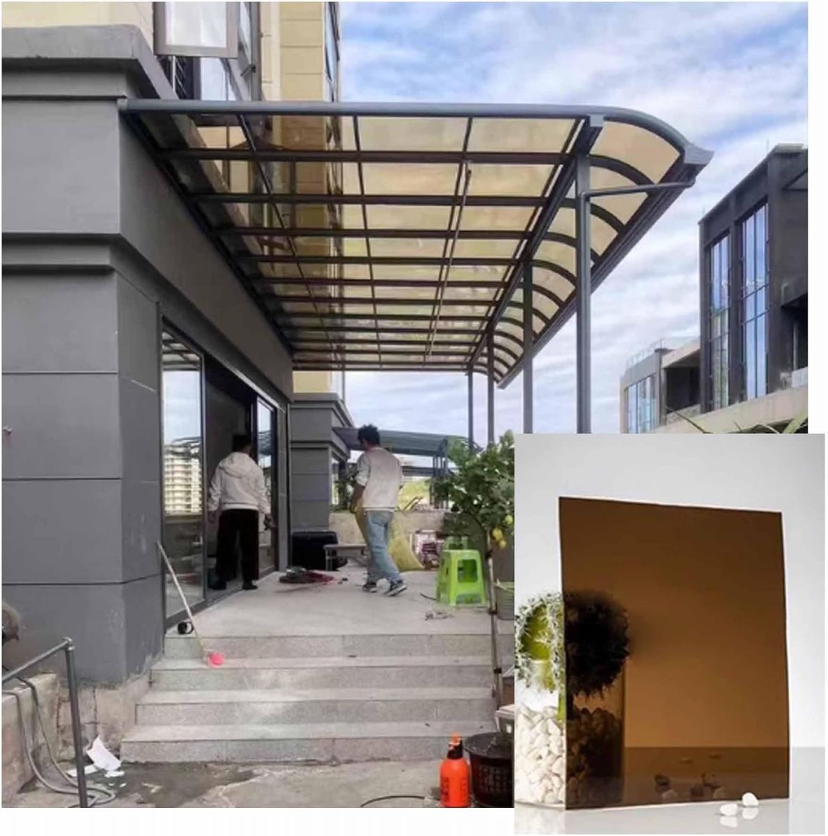 tấm nhựa lấy sáng mái hiên